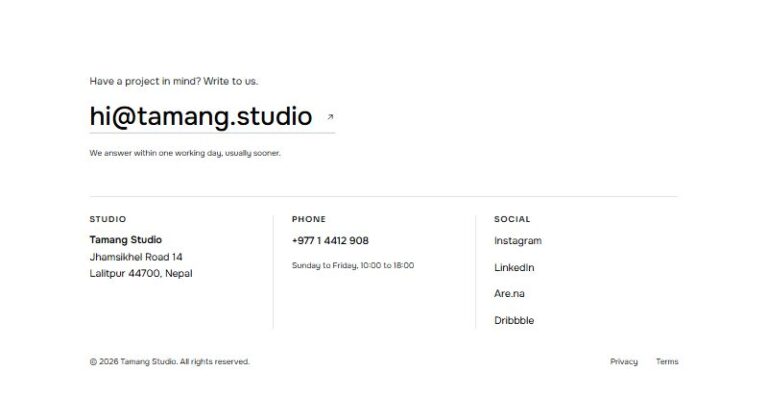 Big Type Contact Footer preview