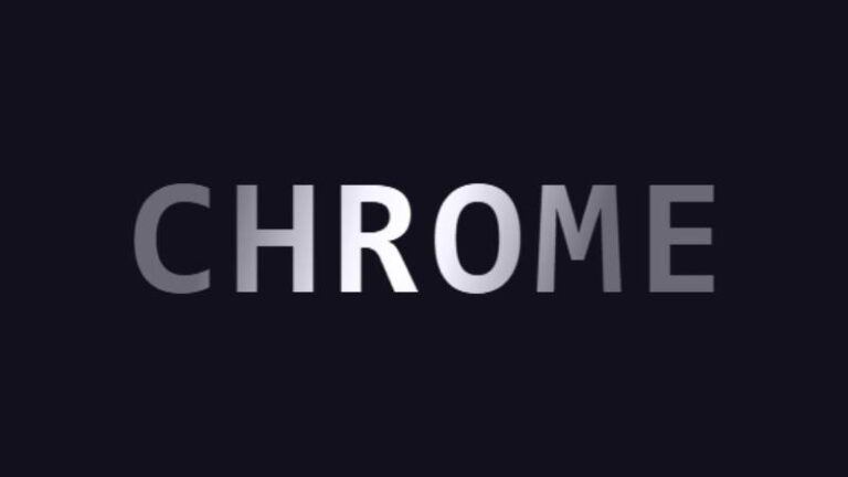 Chromia - Chrome Metallic Text preview