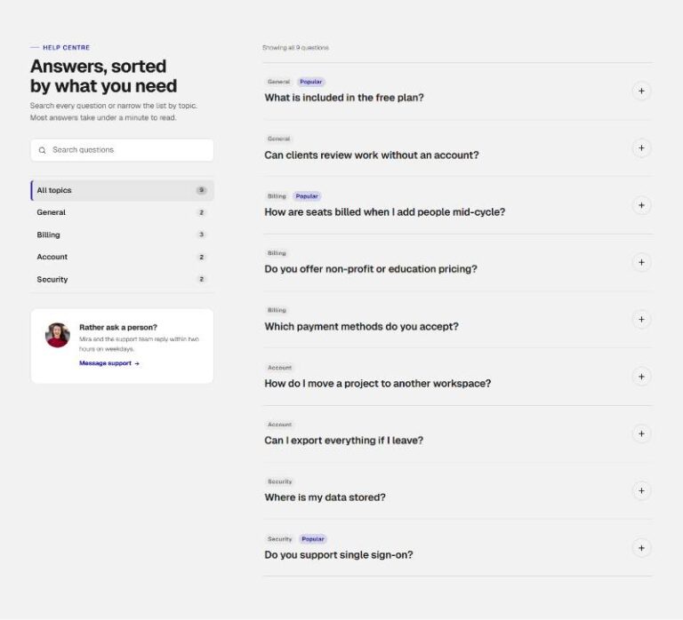 Filterable FAQ Accordion preview