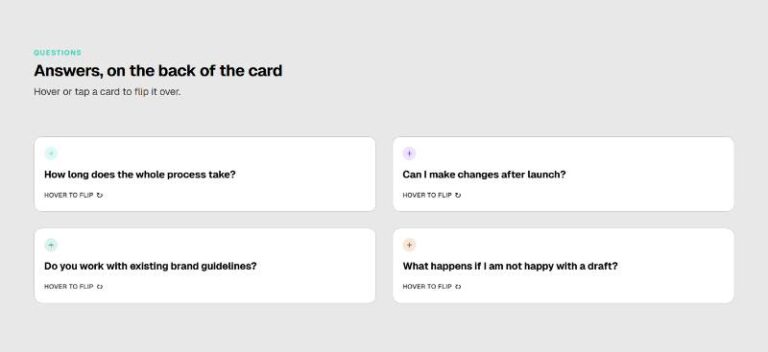 FAQ Flip Answer Card preview