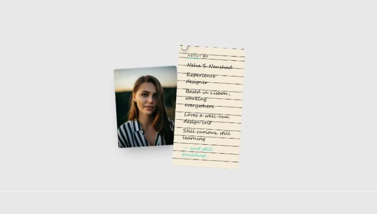 Handwritten Scrapbook Bio Card preview