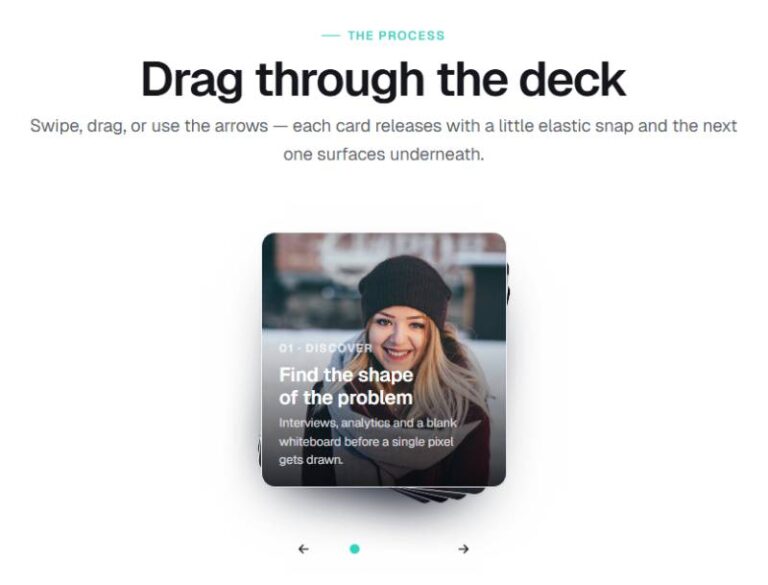 Kinetic Deck Swipe Carousel preview