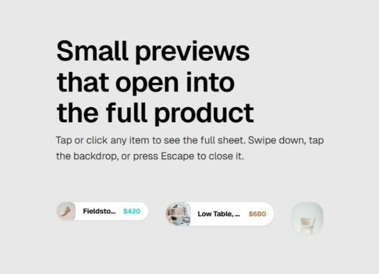 Pill to Product Sheet Morph preview