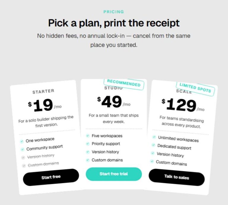 Torn Receipt Pricing Cards preview