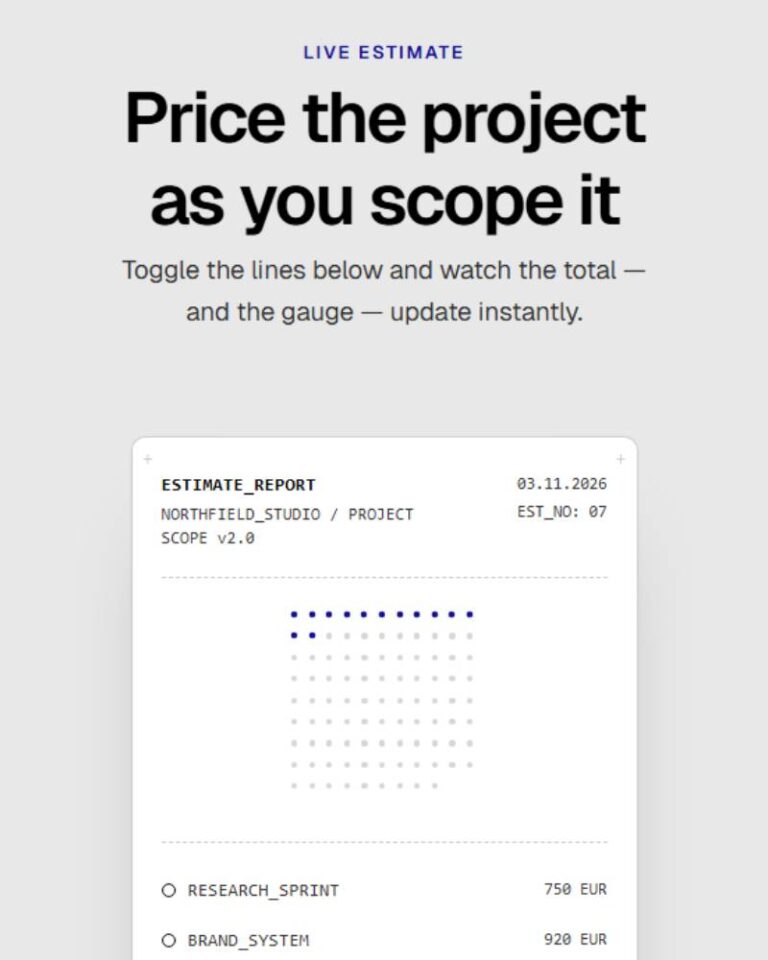 Dot Matrix Estimate Card preview