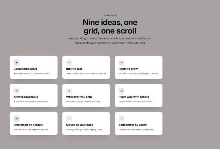Scroll-Assembled Tilt Grid preview