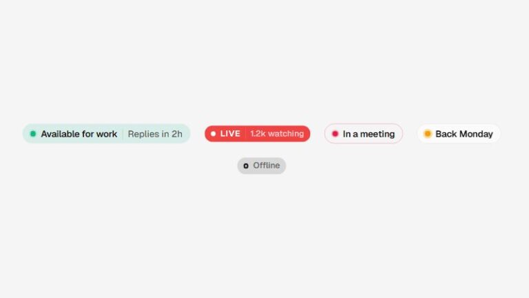 Live Status Pill preview