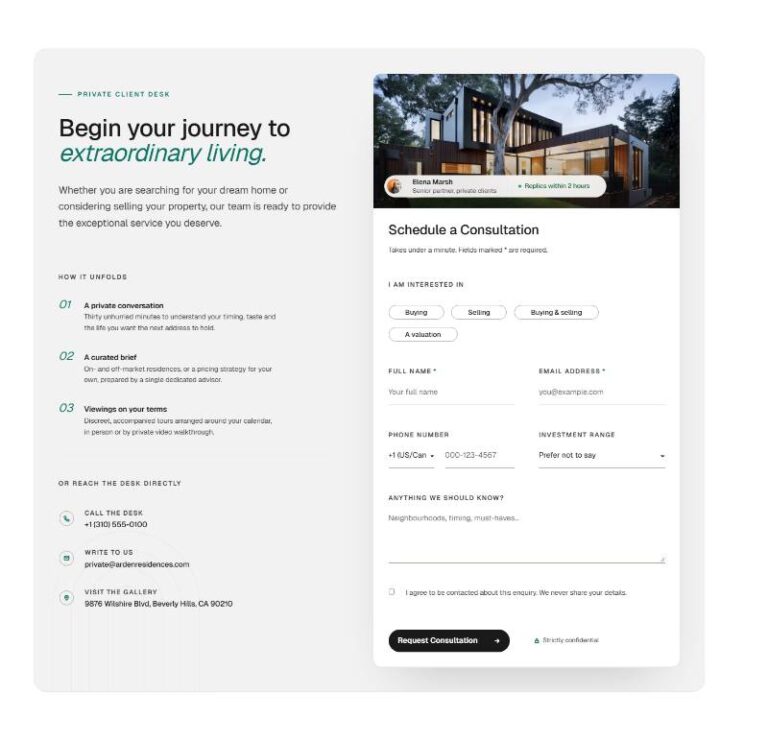 Consultation Contact Form preview