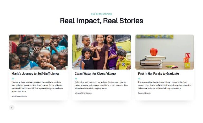 Impact Stories Slider preview