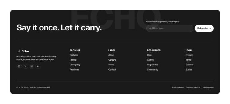 Echo Footer preview