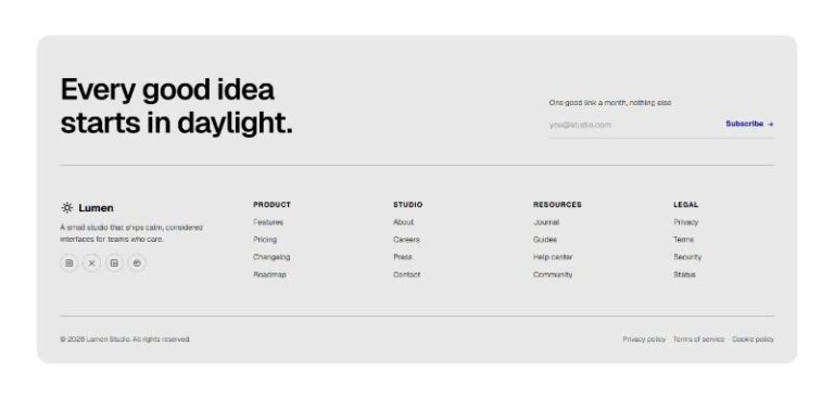 Lumen Footer preview