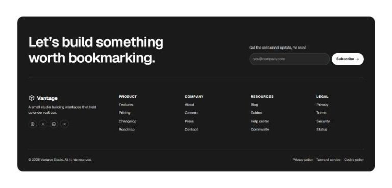 Vantage Footer preview