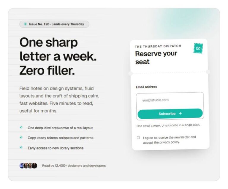 Newsletter Block preview