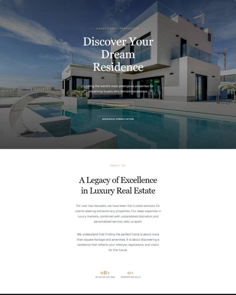Luxury Real Estate Homepage preview