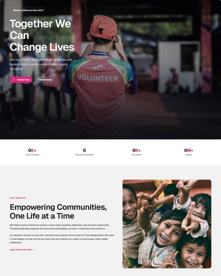 Non-profit Charity Homepage preview