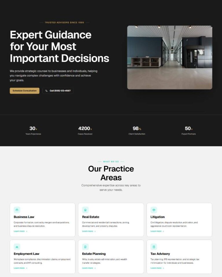Professional Services Homepage preview