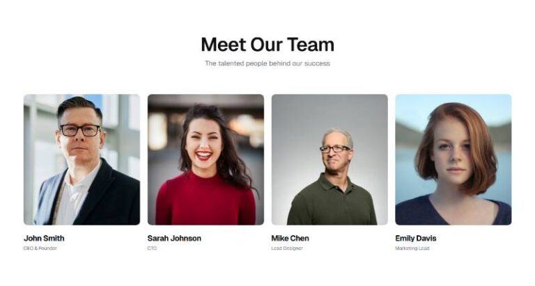 Team Grid with Social preview