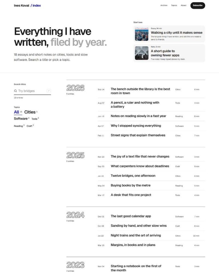 Index List Archive preview