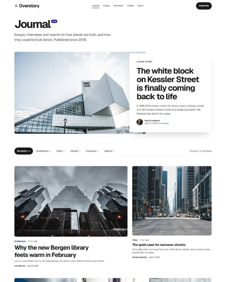 Journal Archive Grid preview