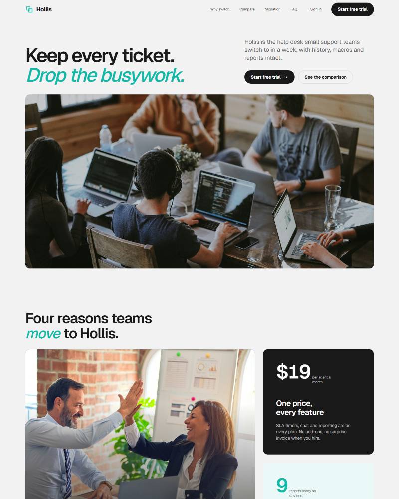 Compare Features Landing template preview