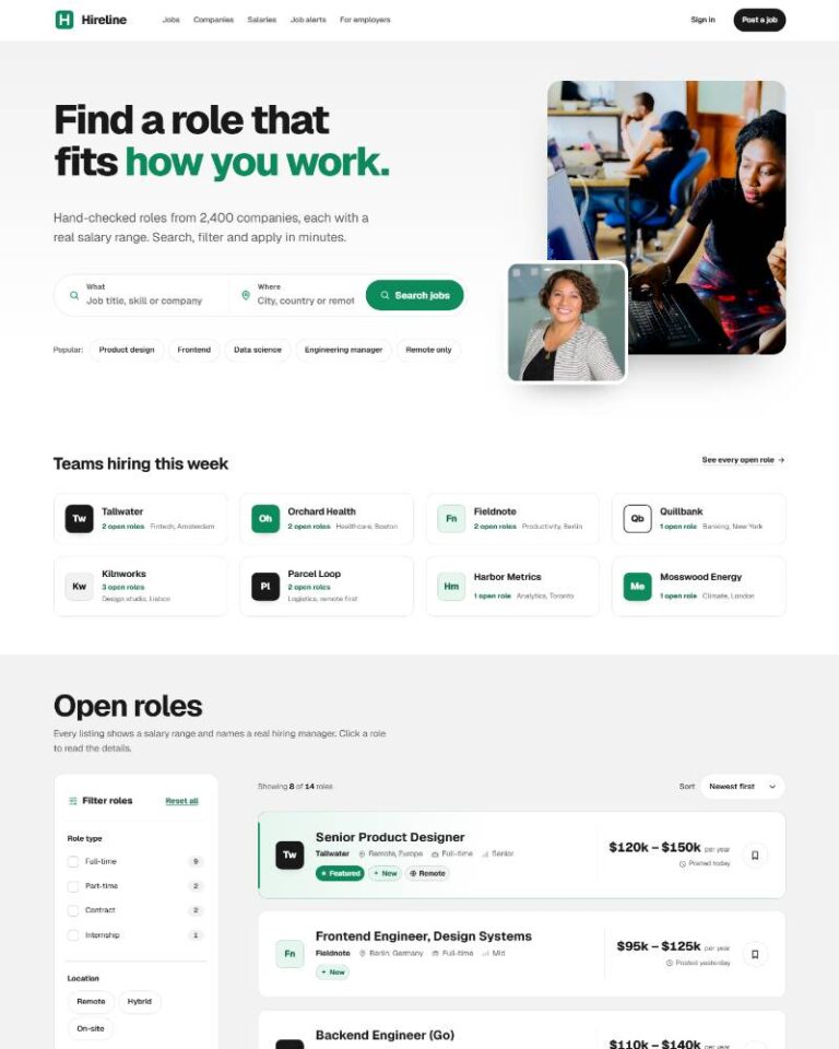 Hireline Job Board preview