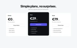 Pricing, three plans preview