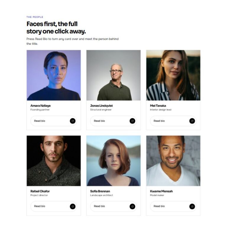 Flip Bio Team Grid preview