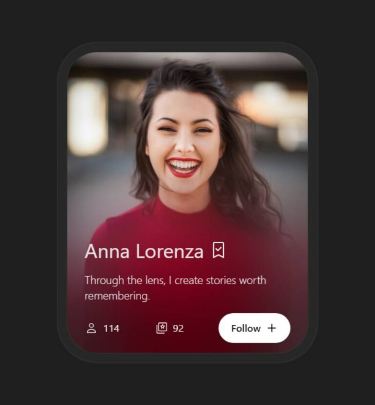 Glass Profile Card preview