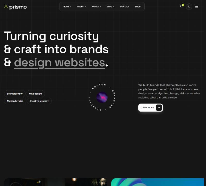 Prismo Creative Agency template preview