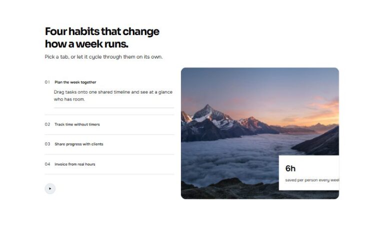 Timed Feature Tabs preview