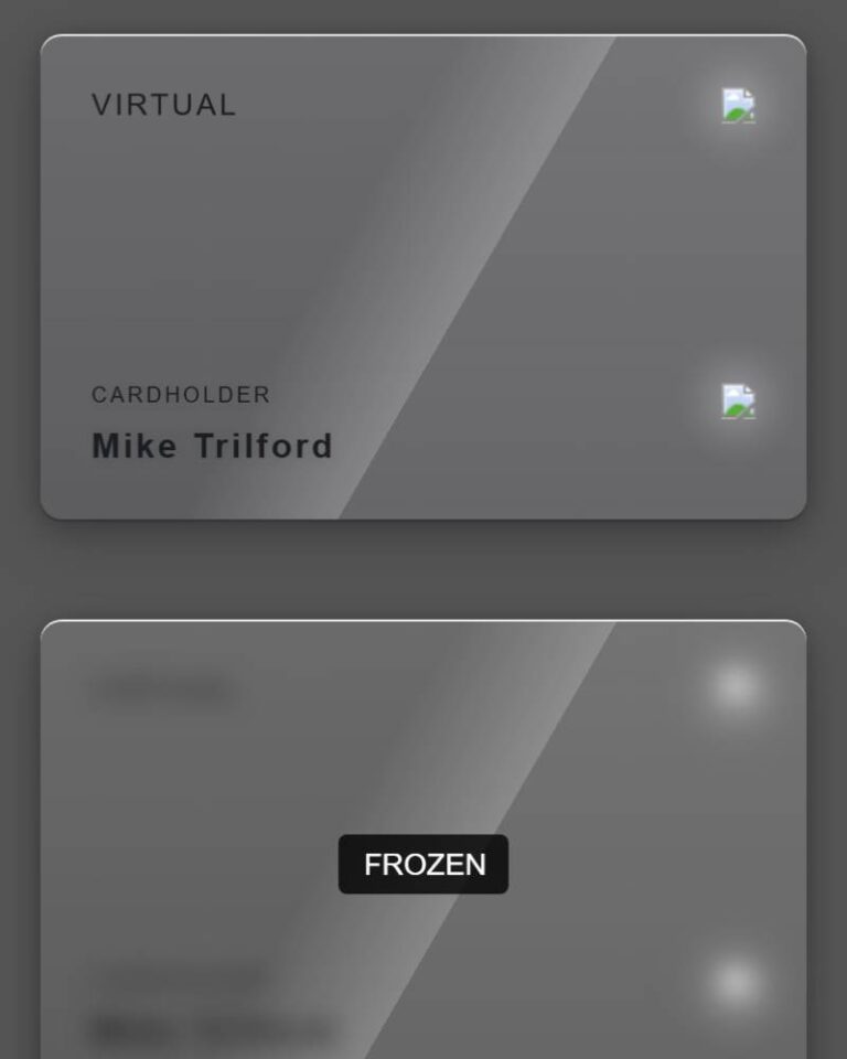 Virtual Bank Card preview