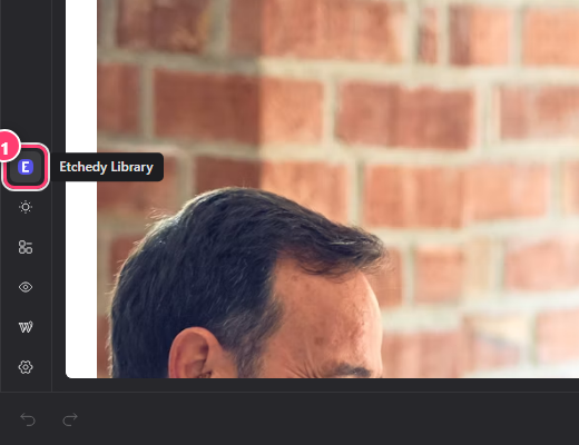 The Etchedy button in the Etch builder toolbar