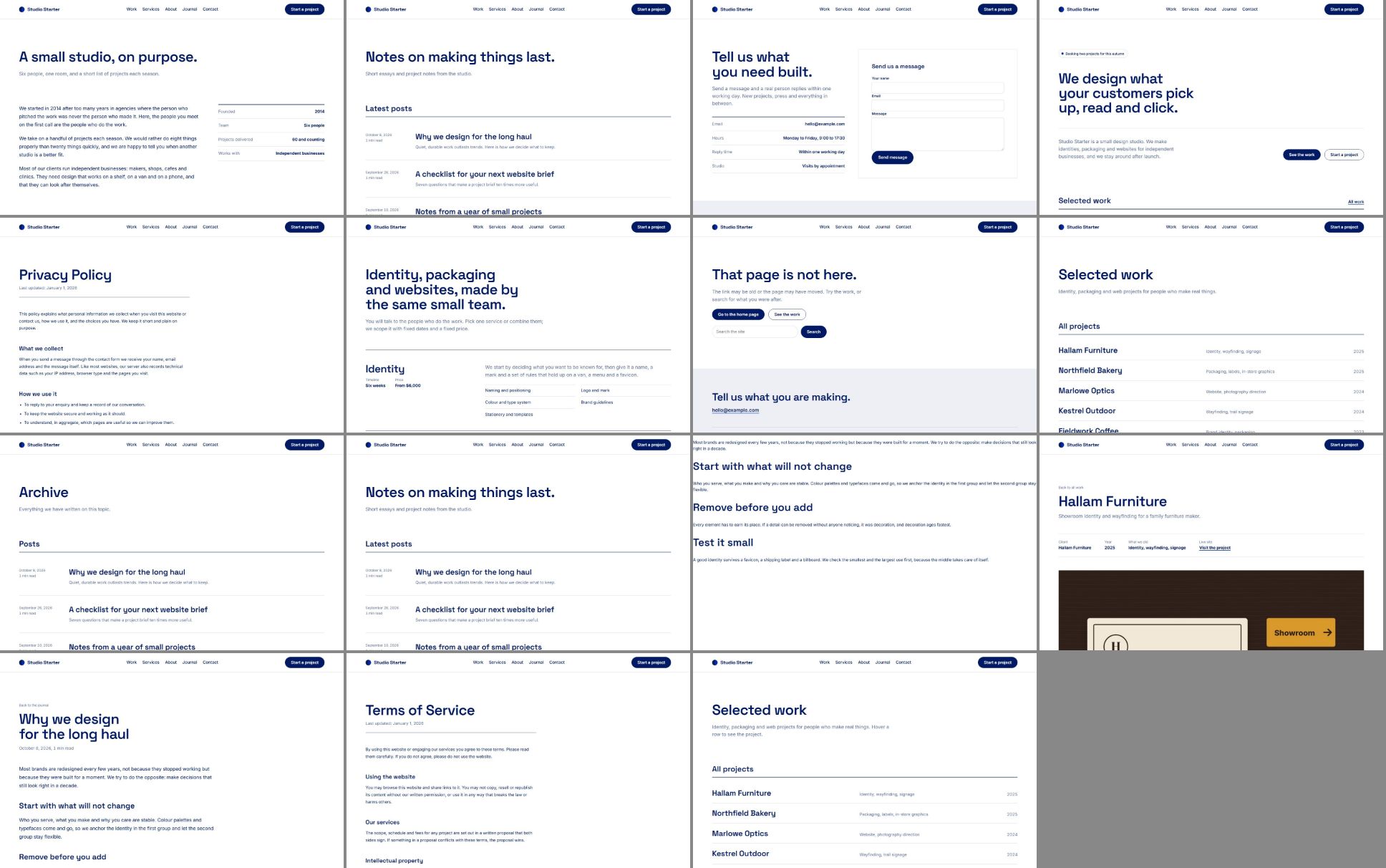 Every page of one website